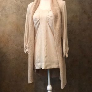 Cabi long vest and long sleeve thin fancy T-shirt